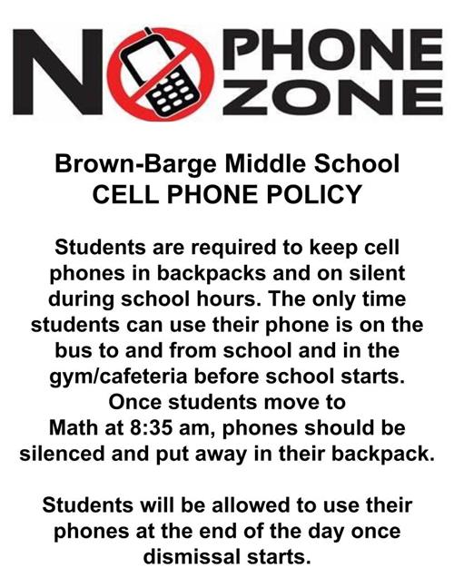 Phones should be silenced and in backpacks